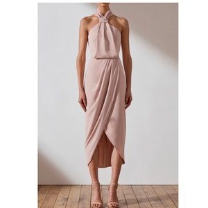 Shona Joy - Core Knot Draped Dress in Ballet Pink